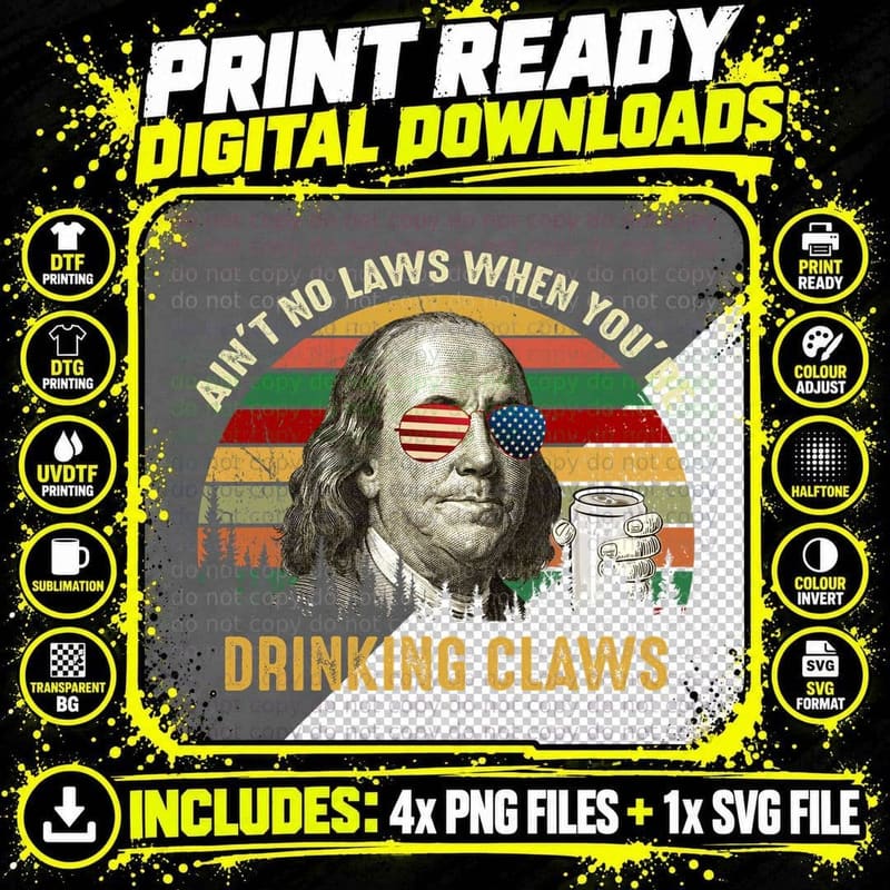 When You're Drinking Claws Shirt, Retro Bar Png SVG Digital Bundle