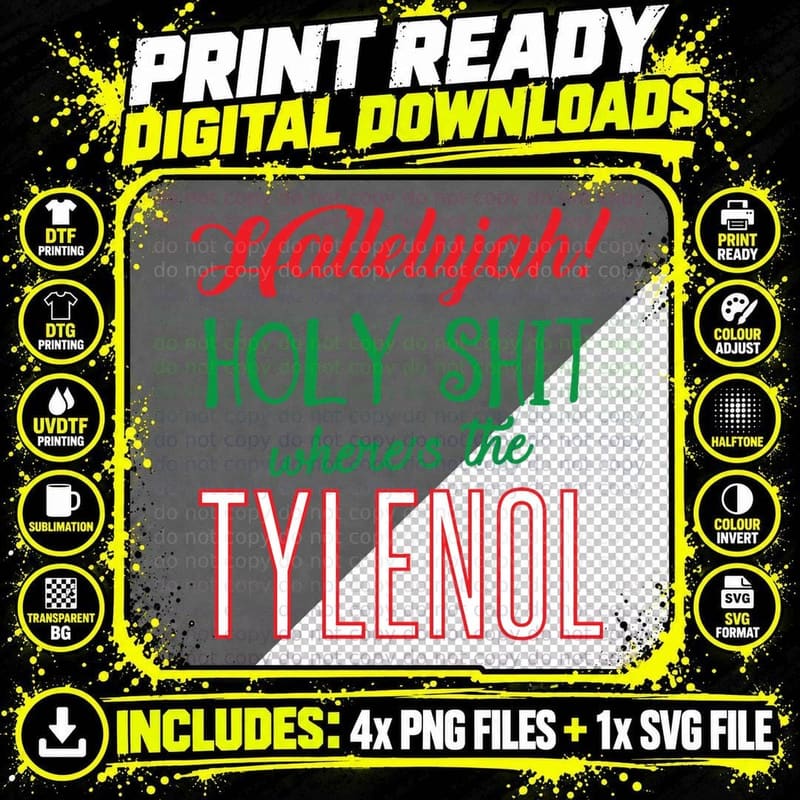 Where's the Tylenol Classic T-Shirt Png SVG Digital Bundle