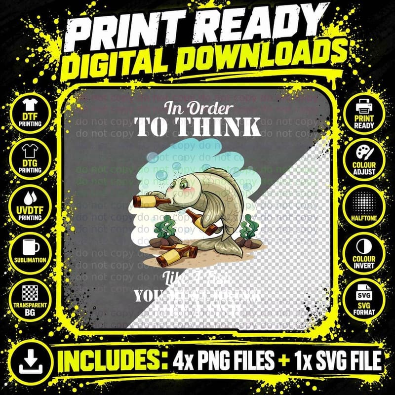 You Must Drink Like a Fish Shirt, Retro Bar, Ipa Mood Png SVG Digital Bundle
