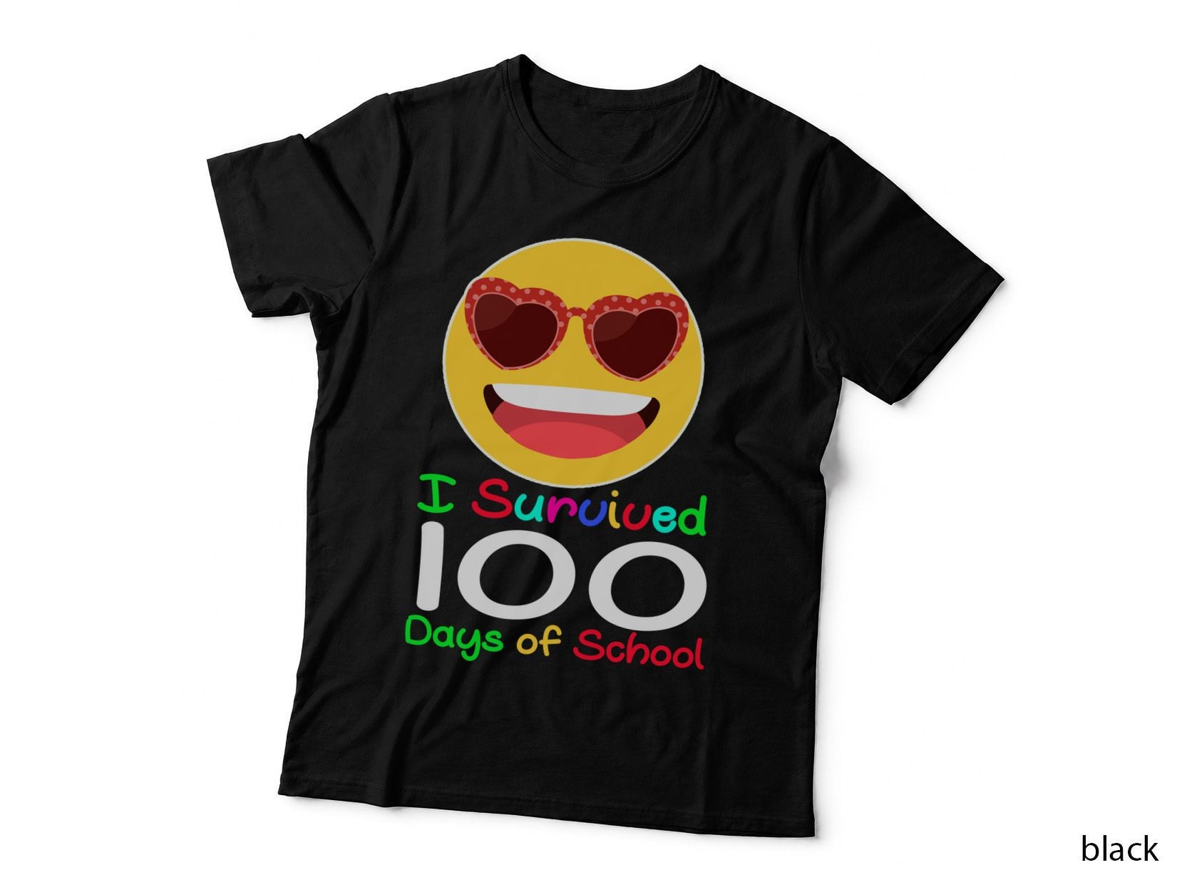100 Days School Emoji T-Shirt, Fun School Design, Back to School Style