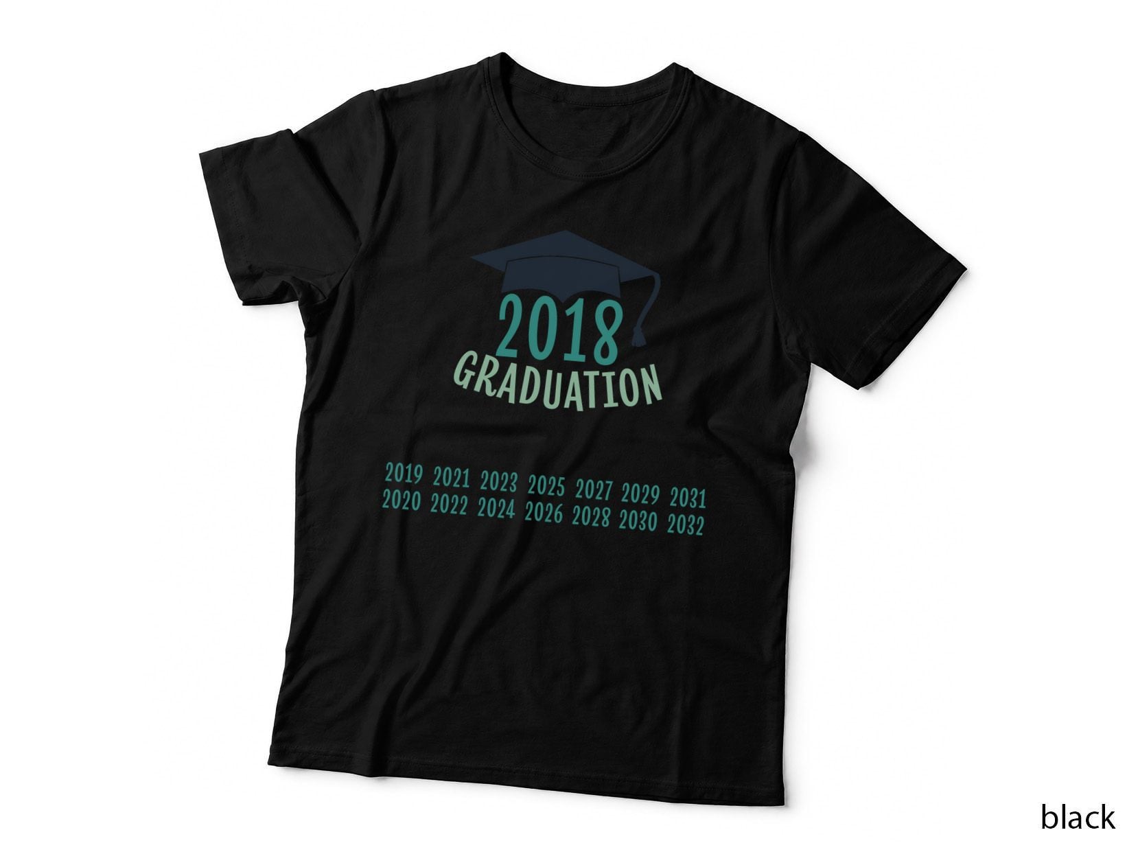 2018 Graduation Cap Teal School Senior T-Shirt