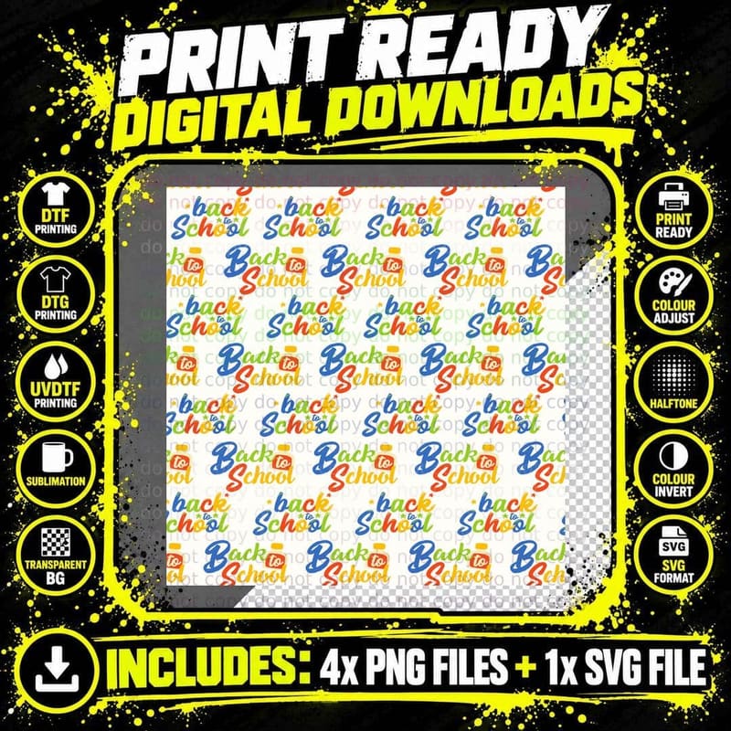 Back to School Back to School T-Shirt Png SVG Digital Bundle