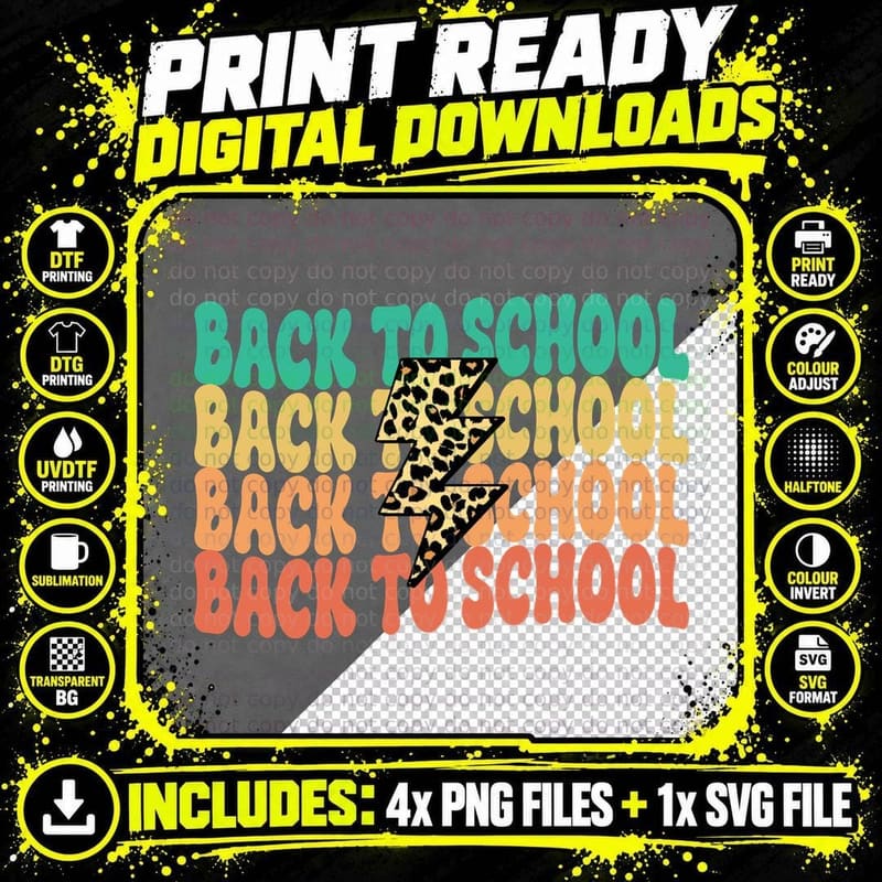 Back to School Back to School T-Shirt Png SVG Digital Bundle