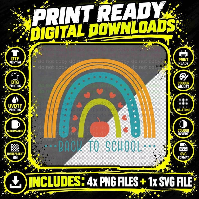 Back to School Back to School T-Shirt Png SVG Digital Bundle