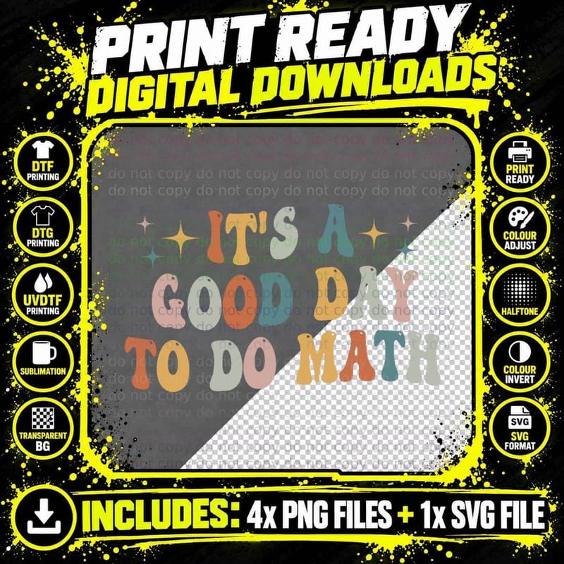 Back to School It's a Good Day to Do Math Teachers Kids Png SVG Digital Bundle