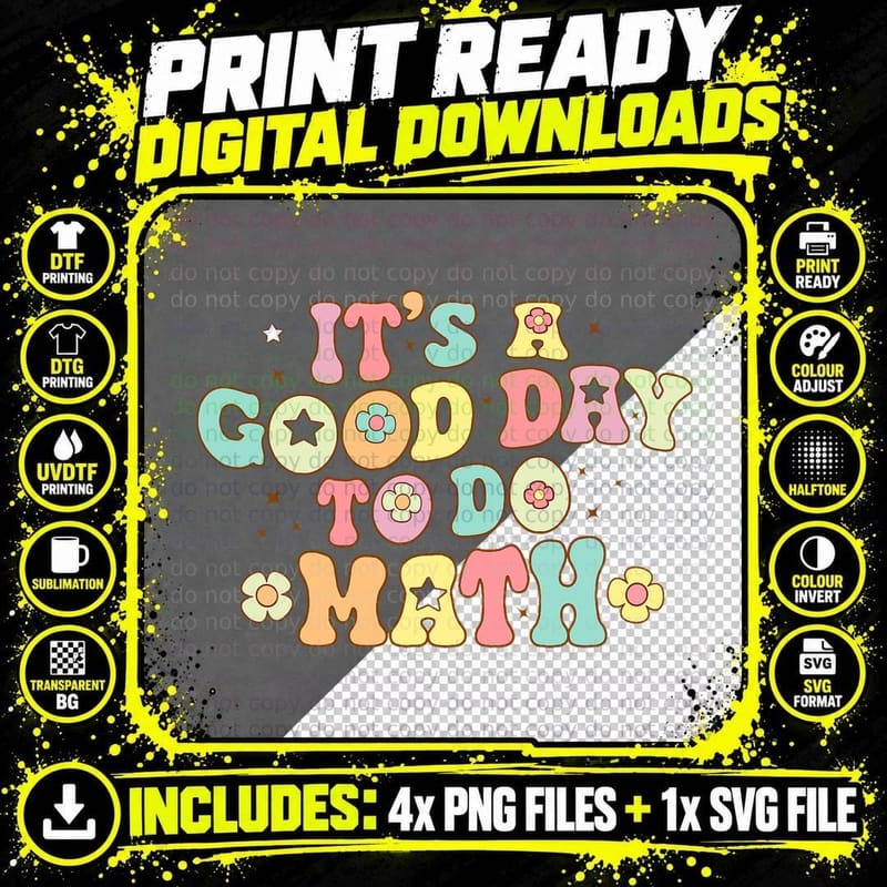 Back to School It's a Good Day to Do Math Teachers Png SVG Digital Bundle