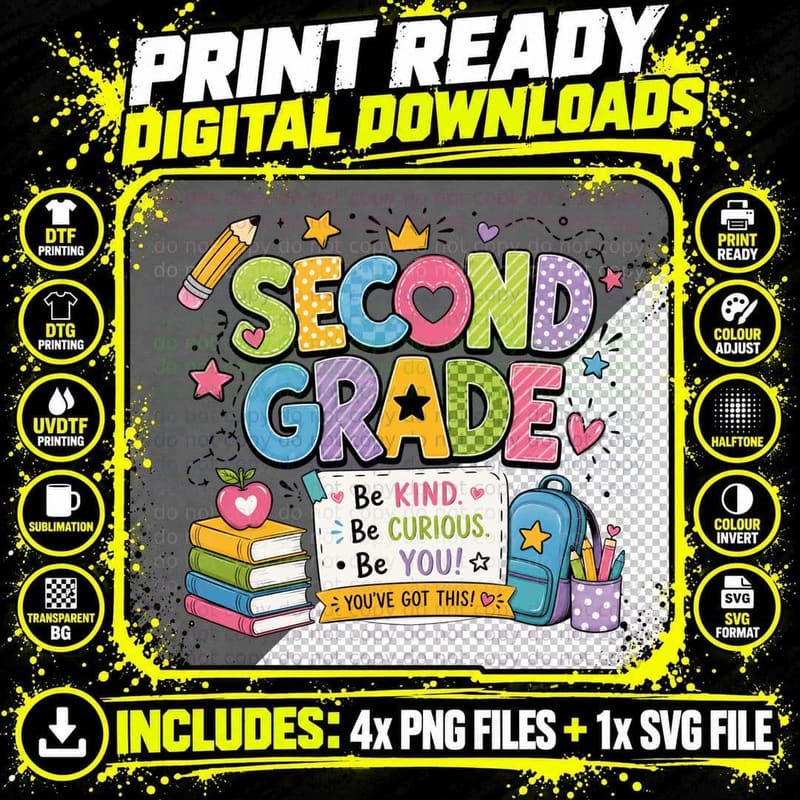 Be Kind. Be Curious. Be You! You've Got This! School Png SVG Digital Bundle