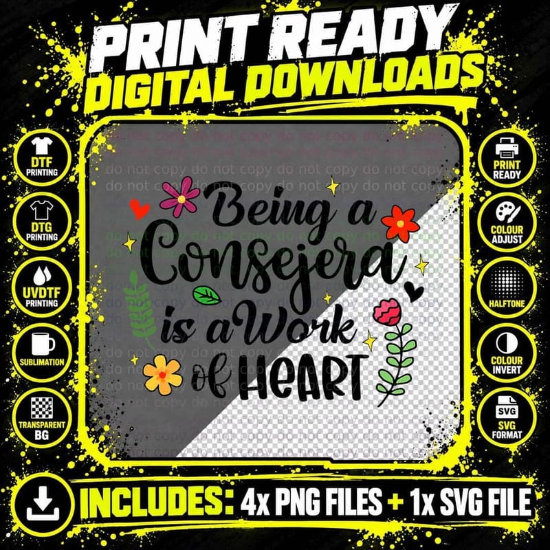 Being a Consejera Is a Work of Heart Proud School Png SVG Digital Bundle