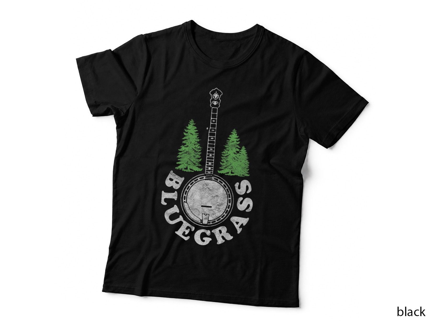 Bluegrass Banjo Trees Retro Bluegrass Old School 80s Music T-Shirt