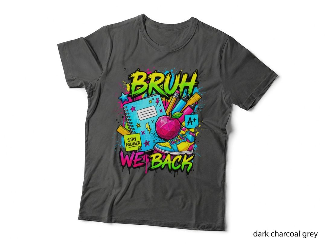 Bruh We Back School Grade Level T-Shirt, Back-To-School Vibrant Sneakers