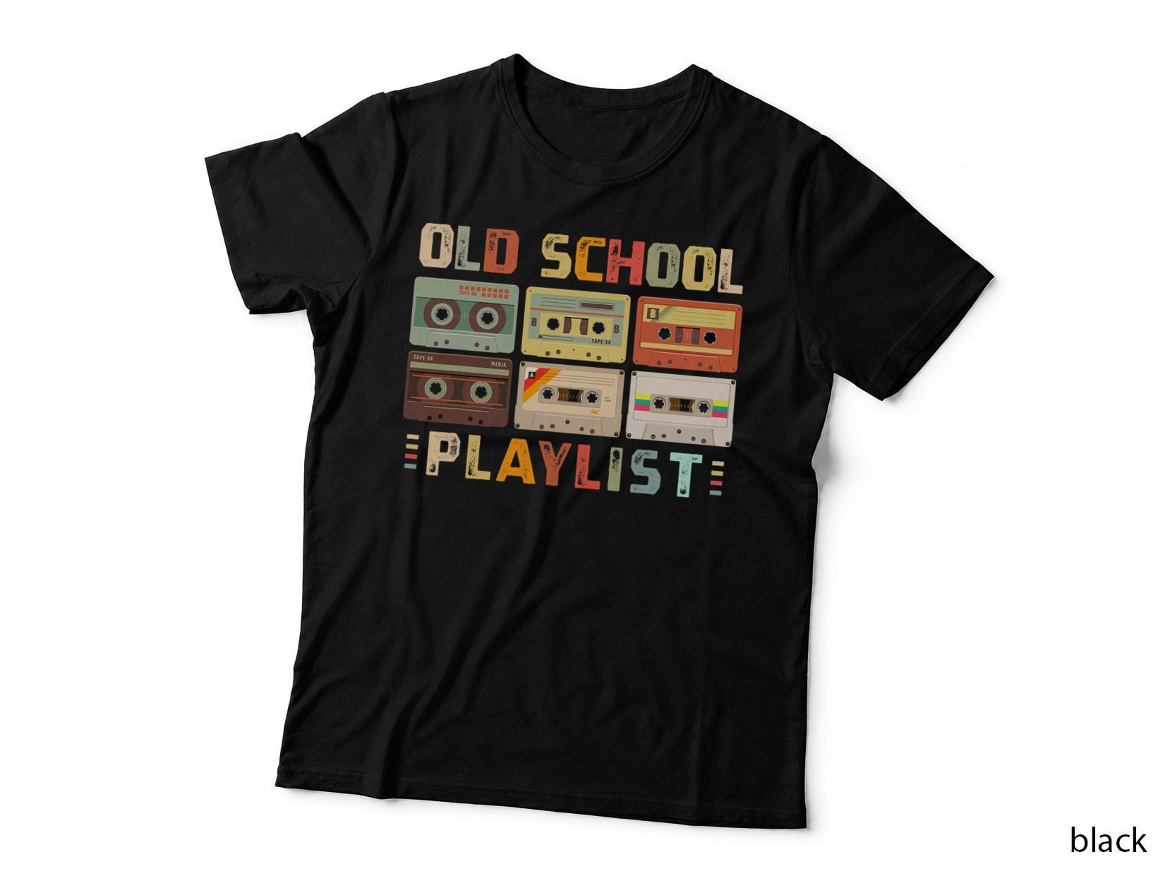 Cassette Tape Music 80s Retro Old School Playlist, Vintage Nostalgia T-Shirt