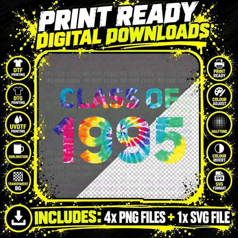 Class of 1995 School Reunion College Highschool Png SVG Digital Bundle