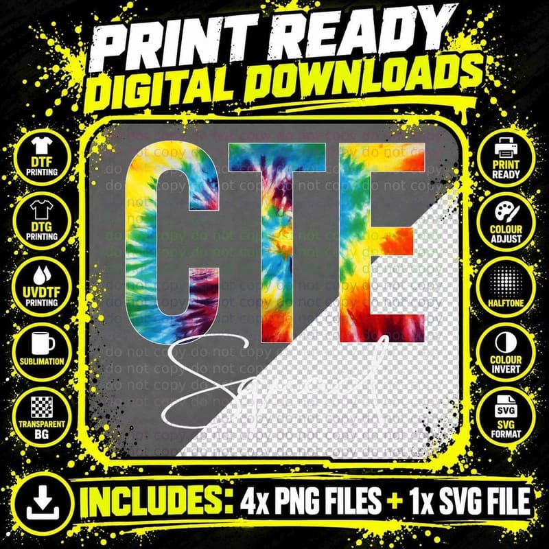 Cte Squad Tie Dye Appreciation Day Hello Back to School Png SVG Digital Bundle