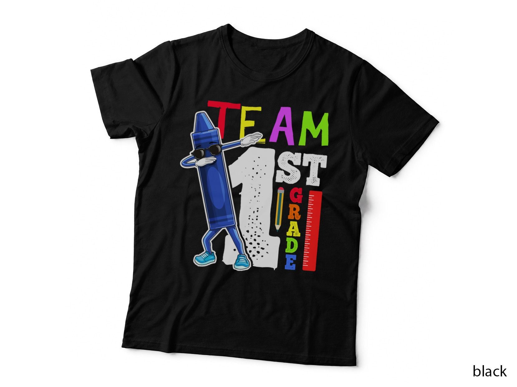 Dabbing Crayon Team First Grade Shirt Back to School Shirts T-Shirt
