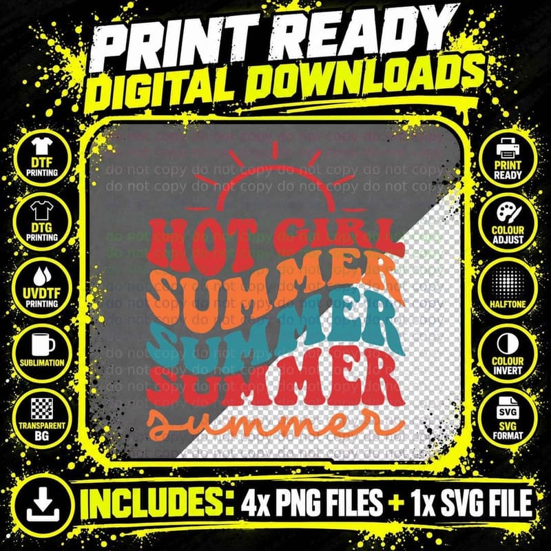 Fish School Underwater Scene Summer T-Shirt Png SVG Digital Bundle