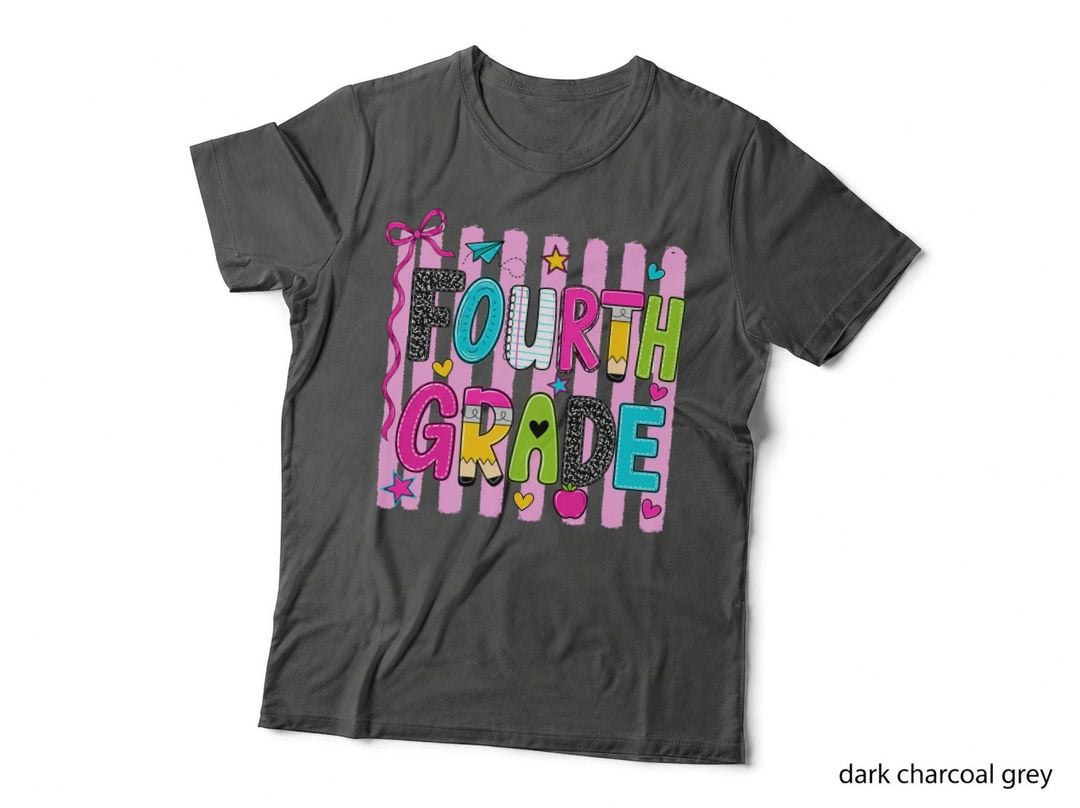 Fourth Grade School Grade Level T-Shirt, Colorful Fourth Grade School Graphic