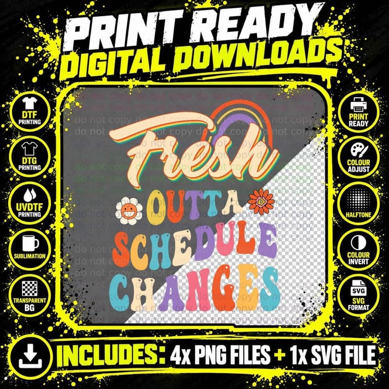 Fresh Outta Schedule Changes School Counselor Back to Png SVG Digital Bundle