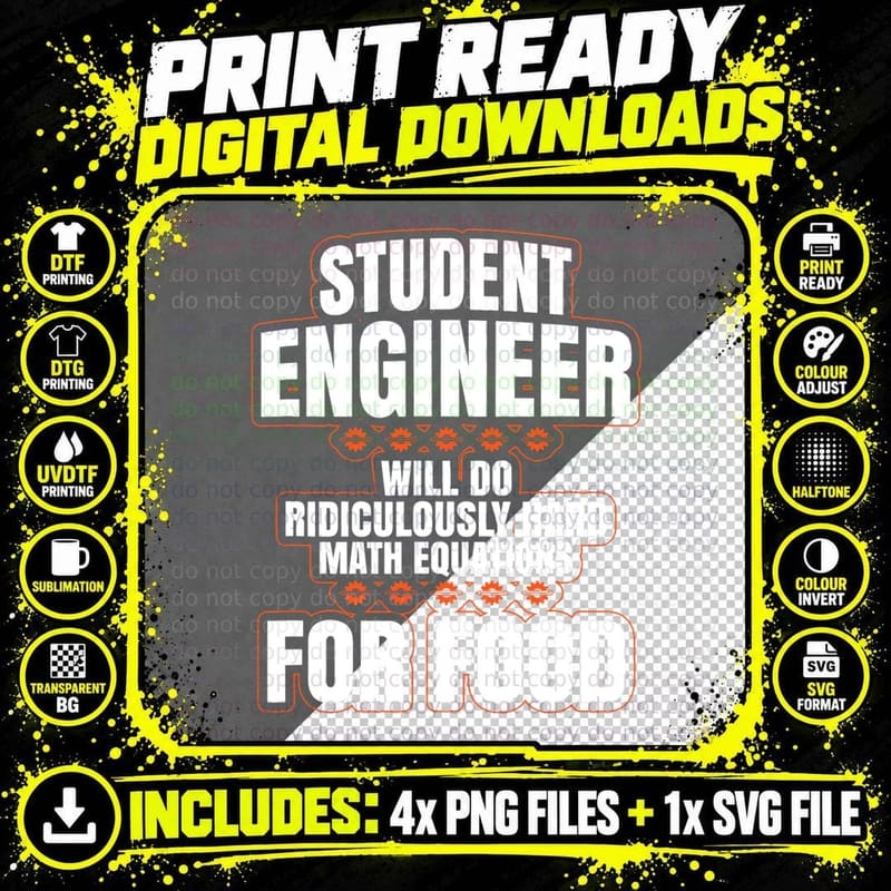 Funny Engineer Gifts Engineering College Student Gift Png SVG Digital Bundle