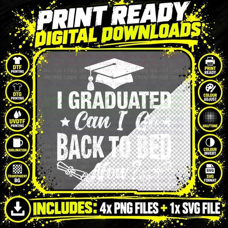 Funny High School College Graduation Graduated for Him Png SVG Digital Bundle