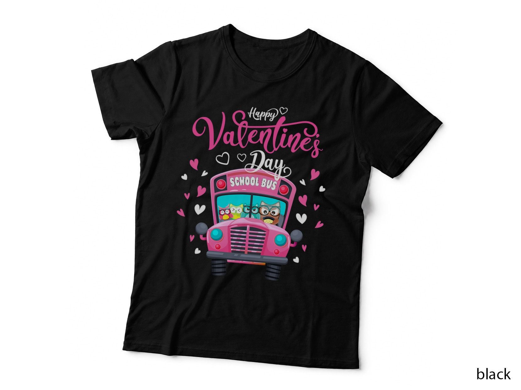 Funny Owls School Bus Driver Happy Valentines Day Apparel T-Shirt