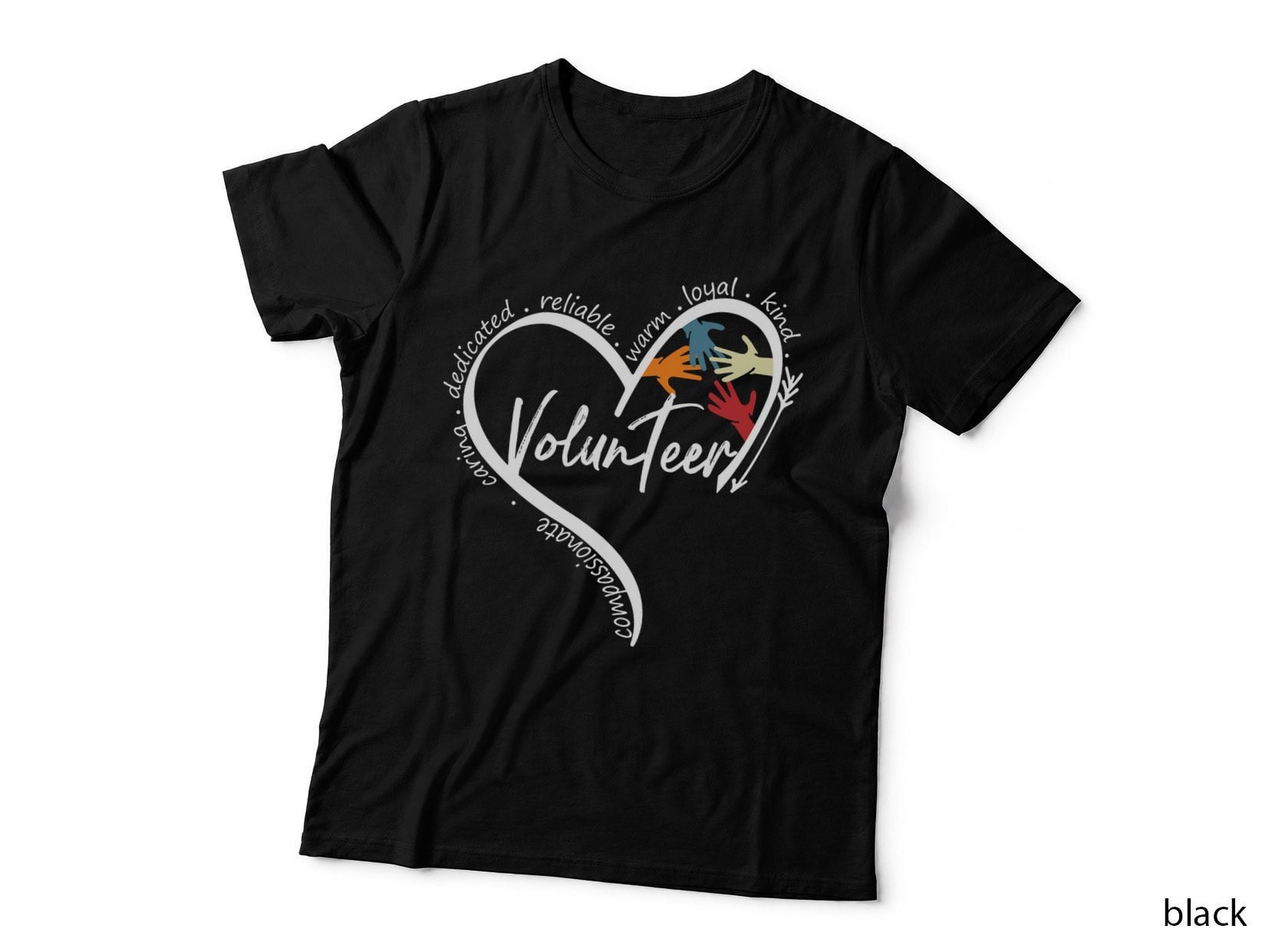Funny Volunteer Graphic Tees Tops Back to School Art T-Shirt