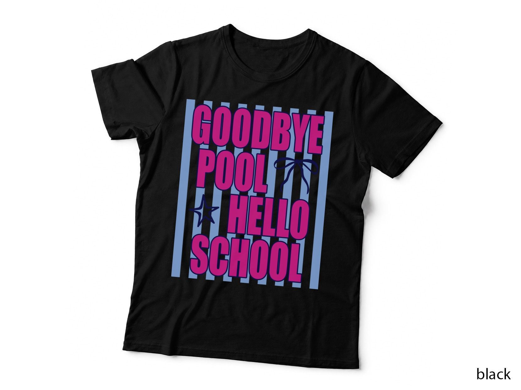 Goodbye Pool Hello School Back to School T-Shirt, Poolside Farewell Graphic Tee