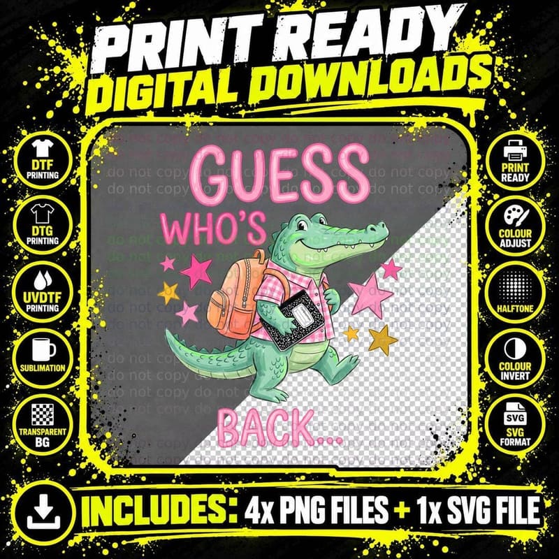 Guess Who's Back... School Grade Level T-Shirt Png SVG Digital Bundle