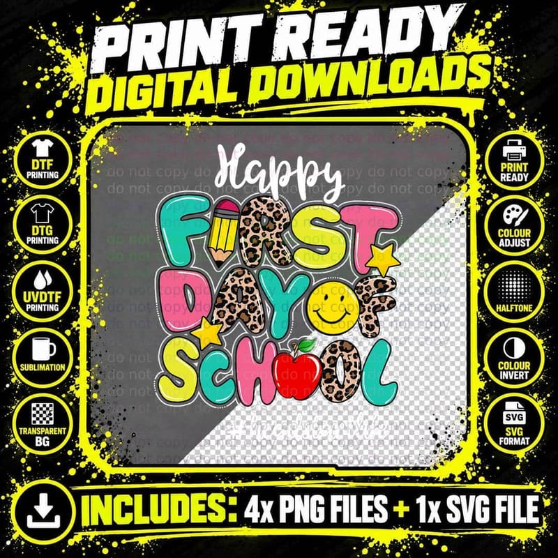 Happy First Day of School Headstart Life Back to School Png SVG Digital Bundle