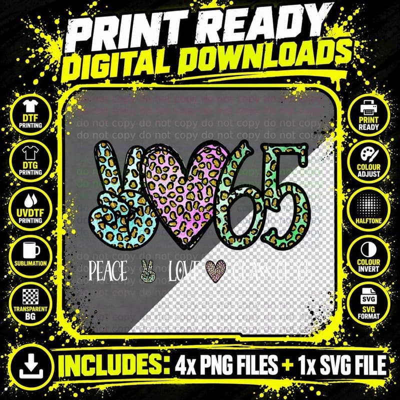 High School Class of 1965 Shirt Graduation Class Reunion Png SVG Digital Bundle