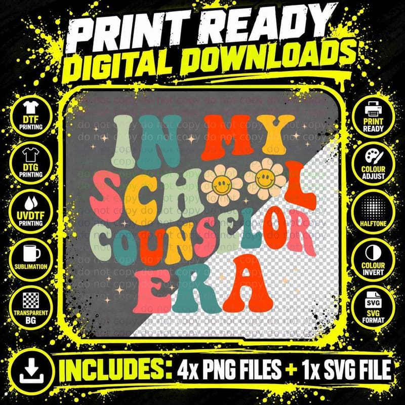 In My School Counselor Era Back to School Counselor Png SVG Digital Bundle