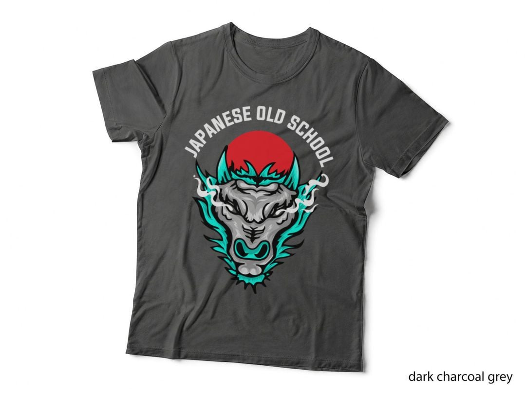 Japanese Old School Demon Red Circle Horns T-Shirt