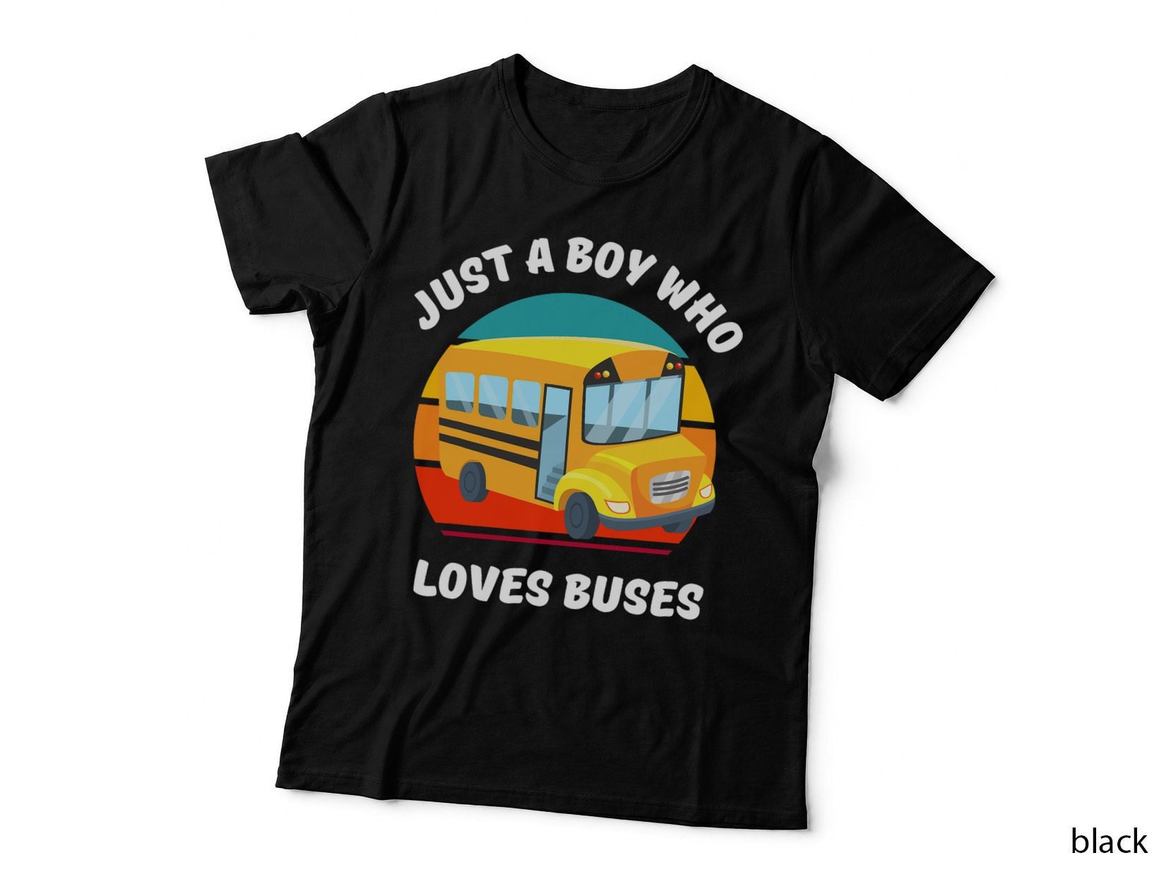 Just a Boy Who Loves School Buses Boys Kids Toddler 5t 4t 3t T-Shirt