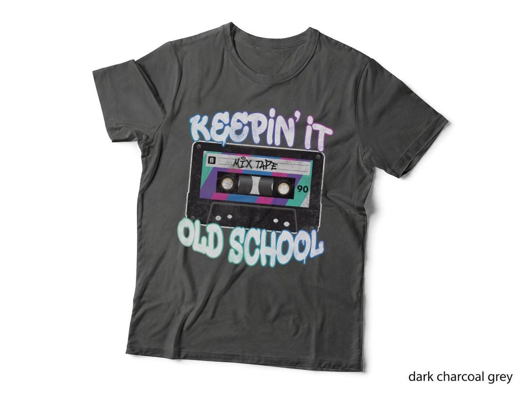 Keepin' It Old School Retro 80s 90s Cassette Tape Music T-Shirt