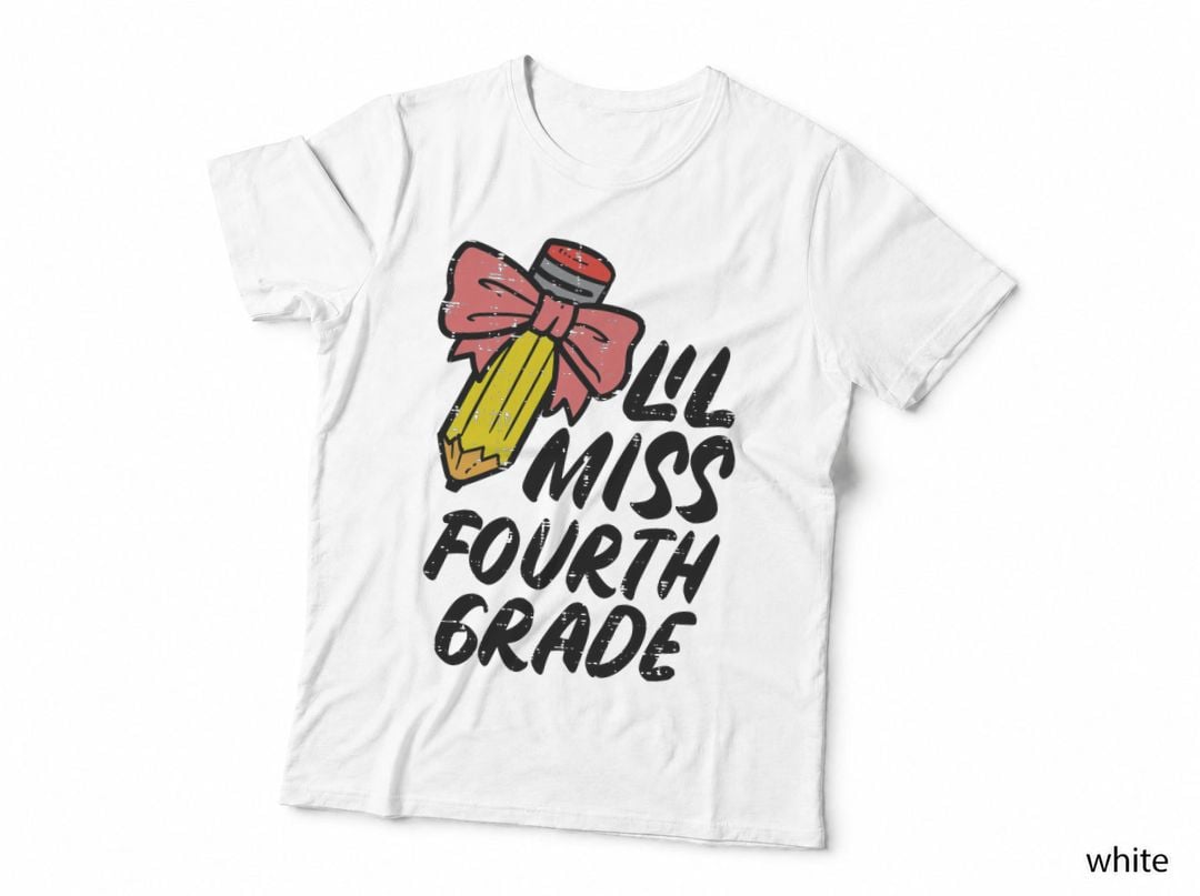 Lil Miss Fourth Grade 4th Back to First Day of School Girls T-Shirt