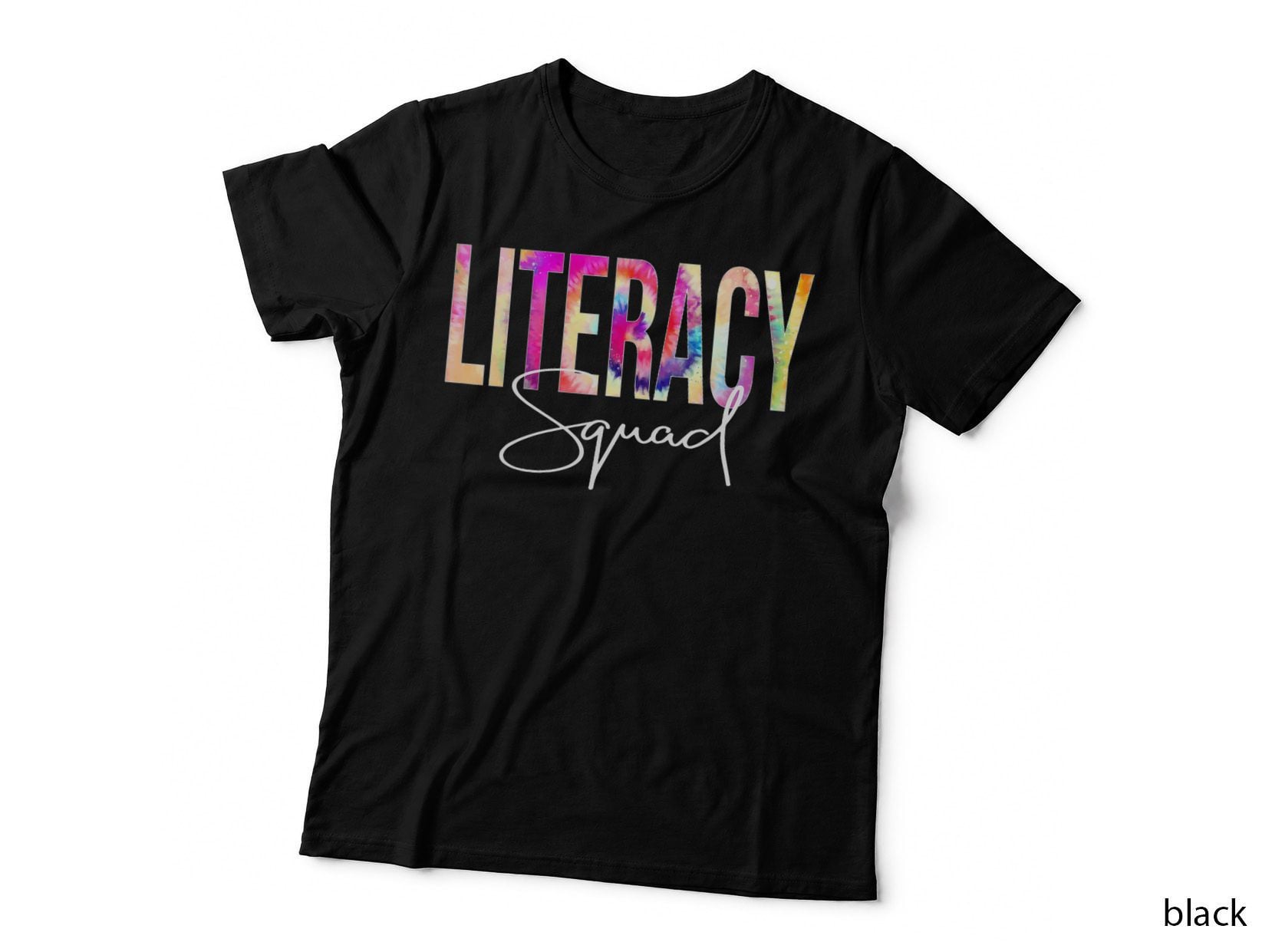 Literacy Squad Tie Dye Back to School Women Appreciation T-Shirt