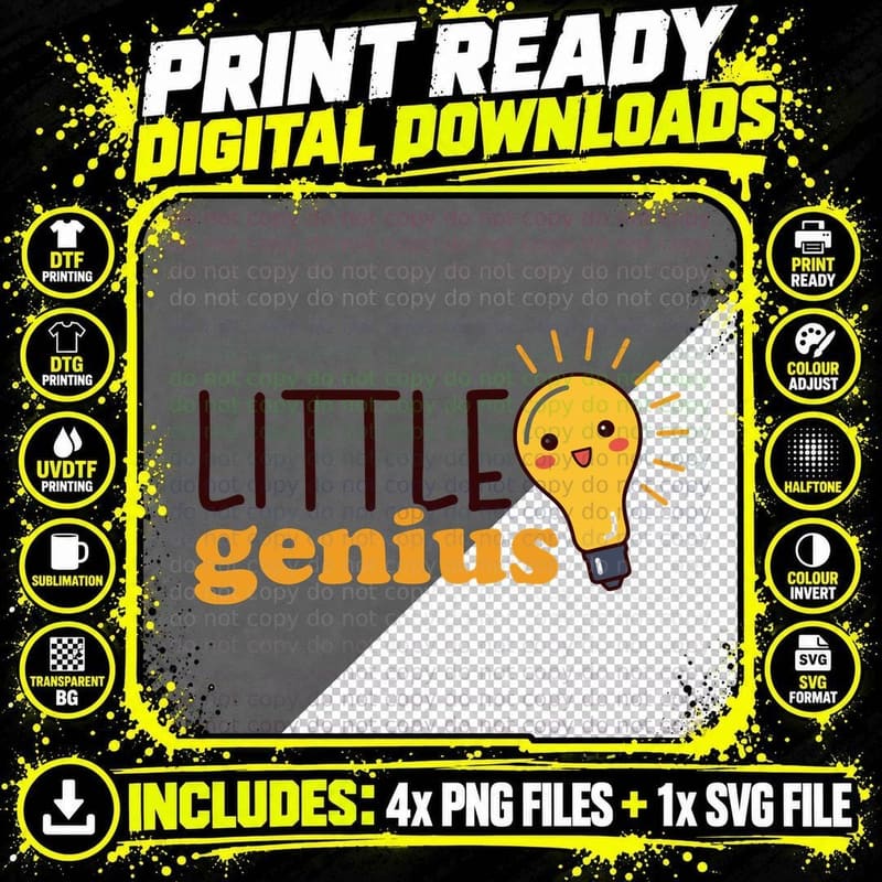 Little Genius Back to School T-Shirt Png SVG Digital Bundle