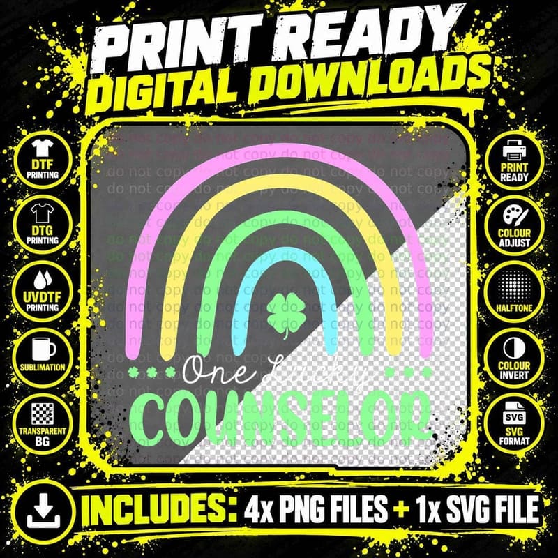 Lucky to Be a Counselor T-Shirt School St Patricks Day Png SVG Digital Bundle
