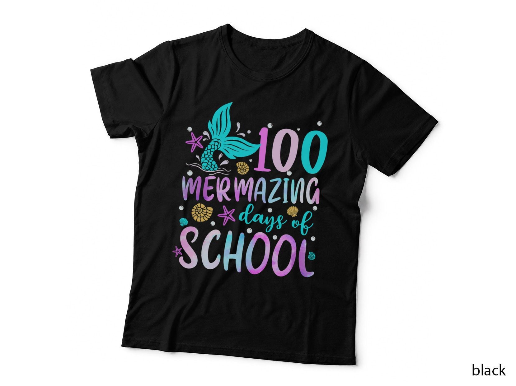 Mermaid Tail 100 Mermazing Days of School Toddler Girls Kids T-Shirt
