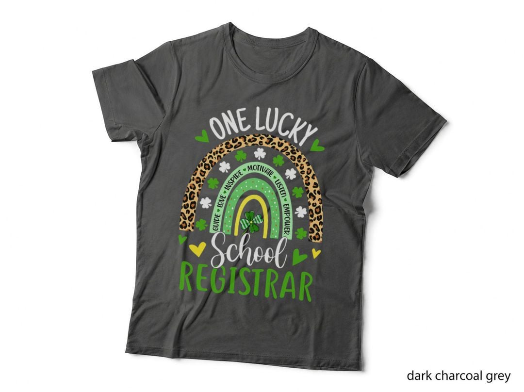One Lucky School Registrar Rainbow St Patricks Day T-Shirt