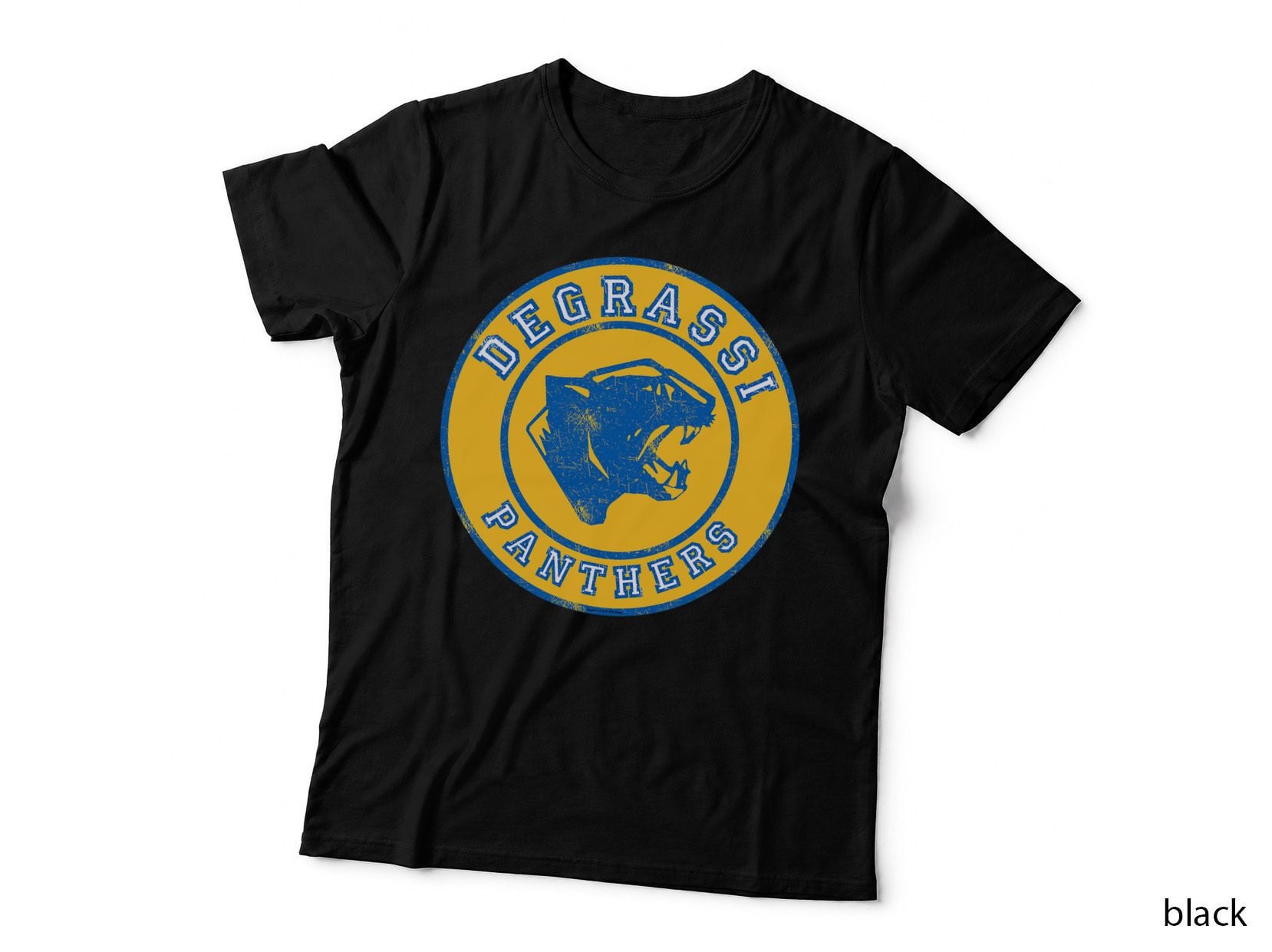 Panthers School Sports Emblem T-Shirt, Degrass Panthers Tee