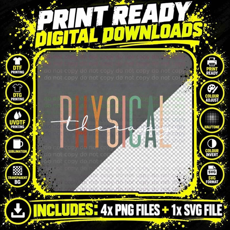 Physical Therapy PT Physical Therapist PT Student T-Shirt Png SVG Digital Bundle