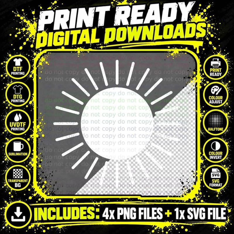 Radiating Lines Around a Circle Back to School T-Shirt Png SVG Digital Bundle