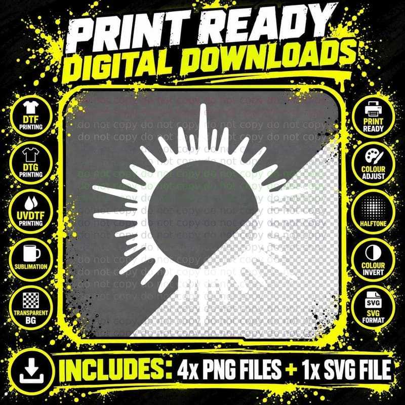 Radiating Sunburst Pattern Back to School Graphic T-Shirt Png SVG Digital Bundle