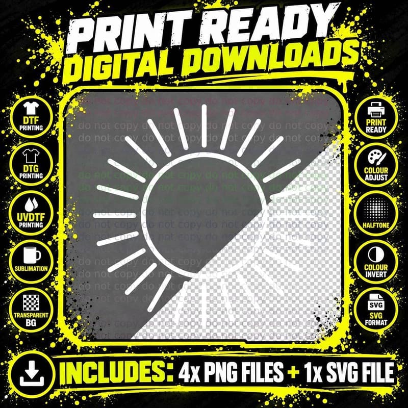 Radiating Sunburst Pattern Back to School T-Shirt Png SVG Digital Bundle