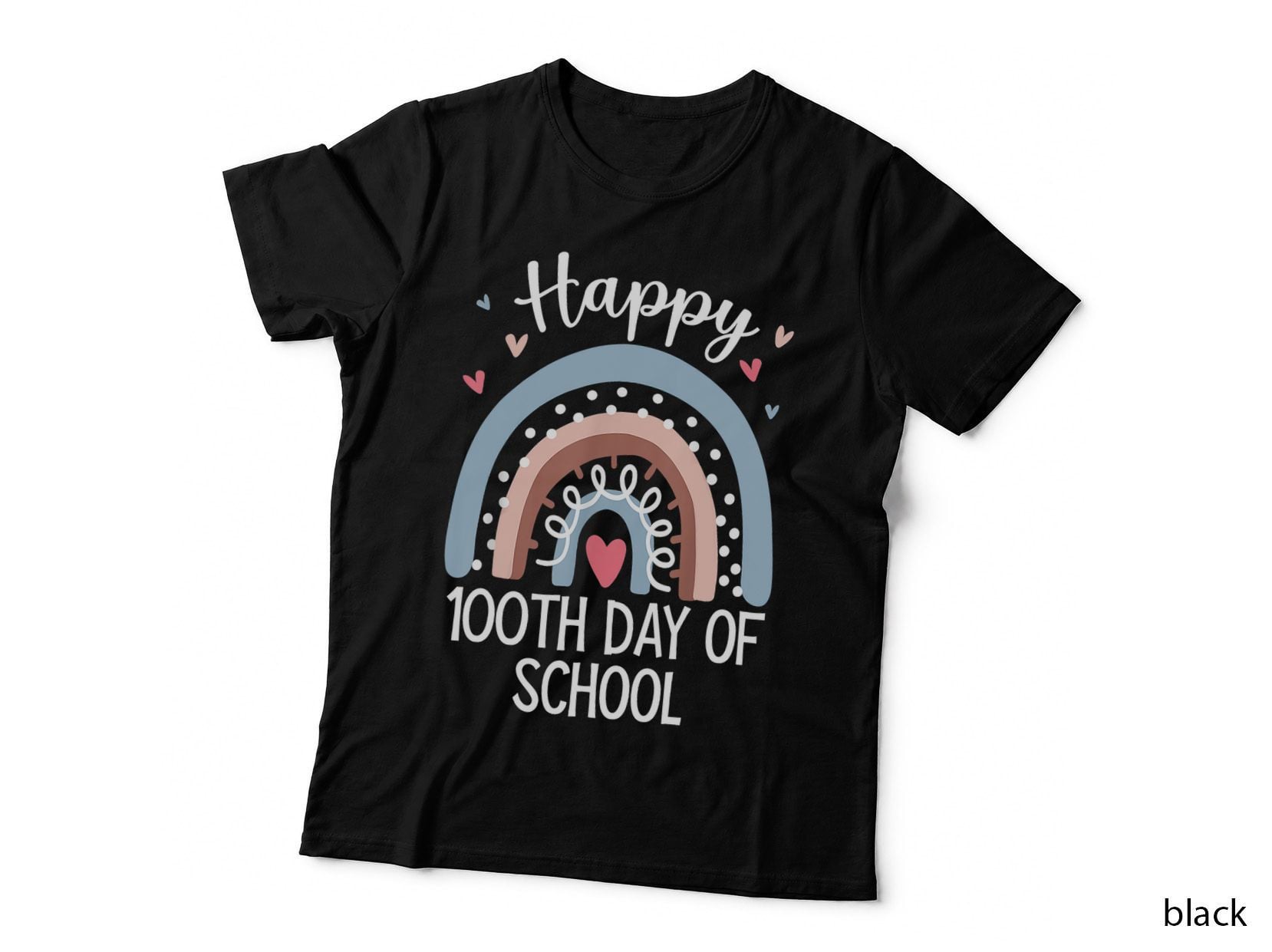 Rainbow Happy 100th Day of School Teachers Students Women T-Shirt