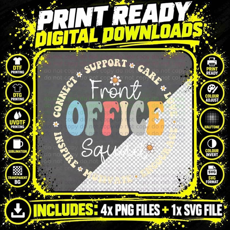 Retro School Secretary Admin Appreciation Front Office Png SVG Digital Bundle