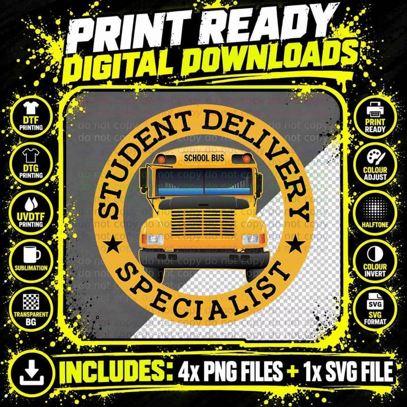 School Bus Delivery Service T-Shirt Png SVG Digital Bundle