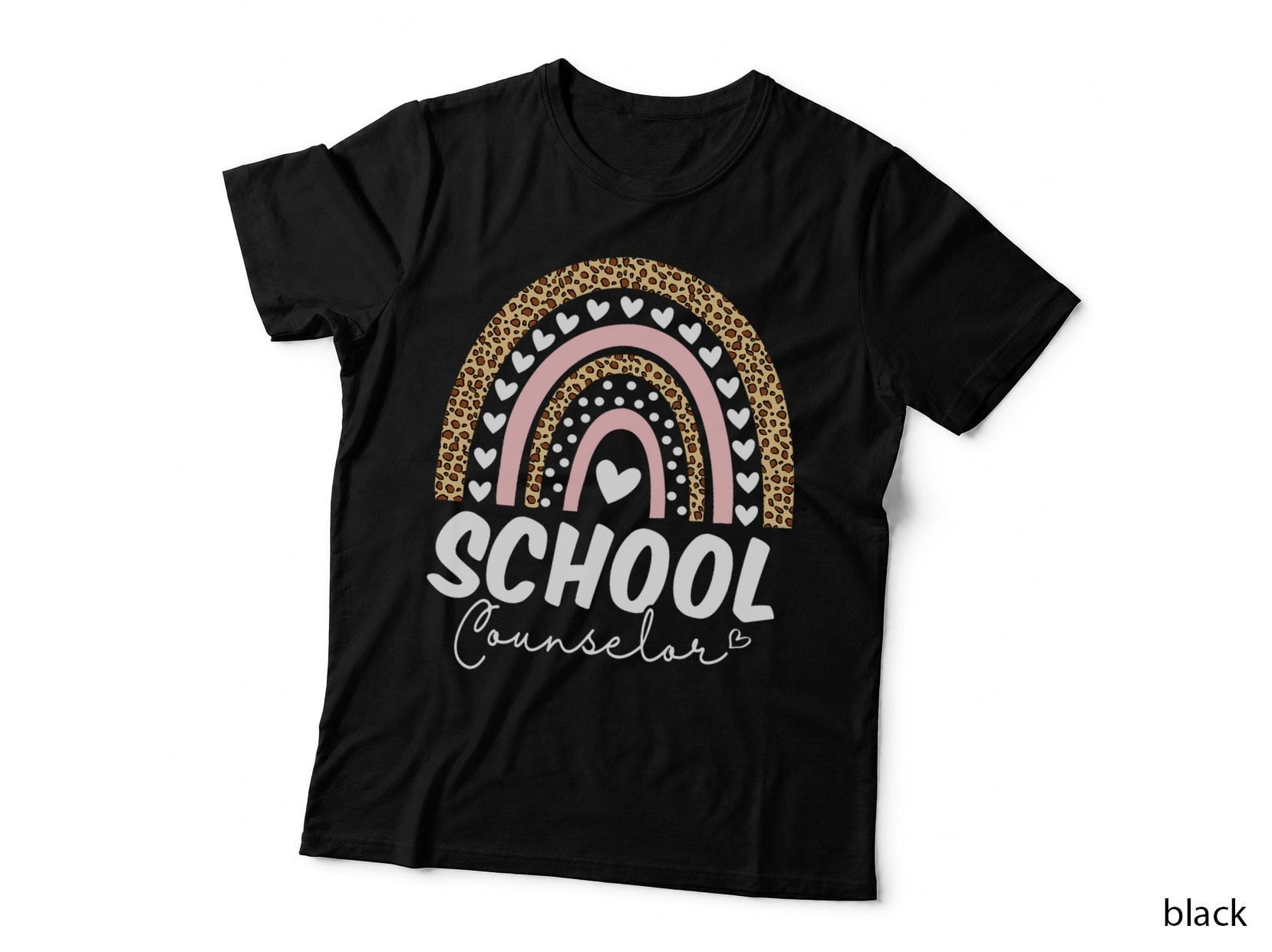 School Counselor Rainbow Leopard Back to School Funny T-Shirt