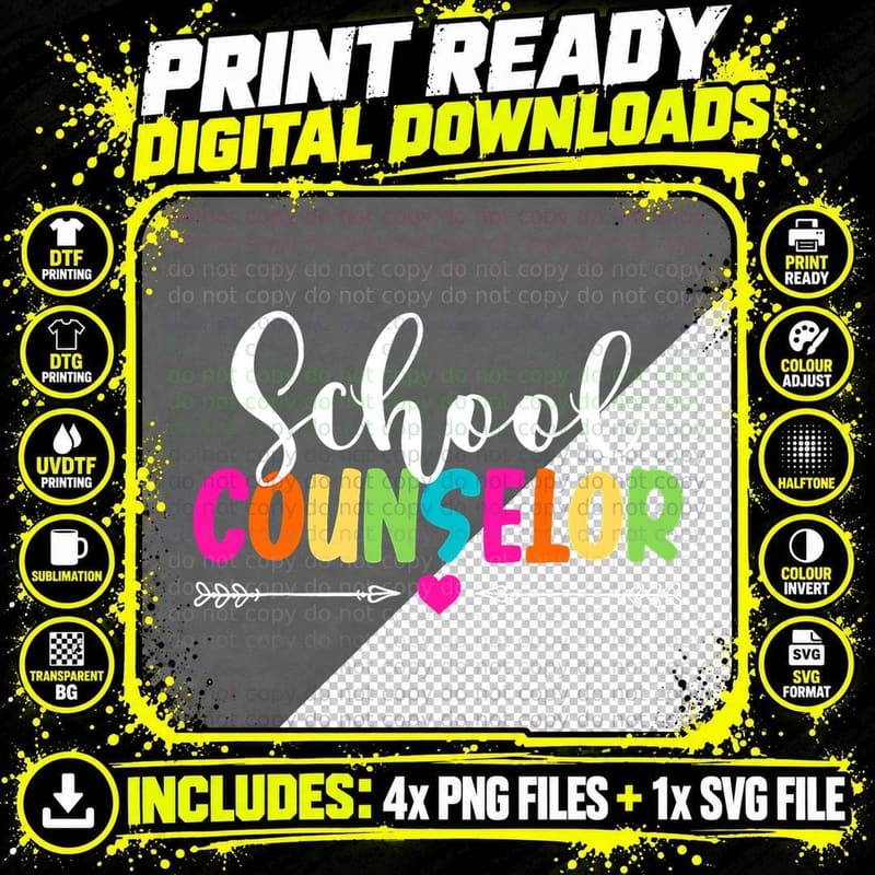 School Guidance Counselor Appreciation Back to School Png SVG Digital Bundle