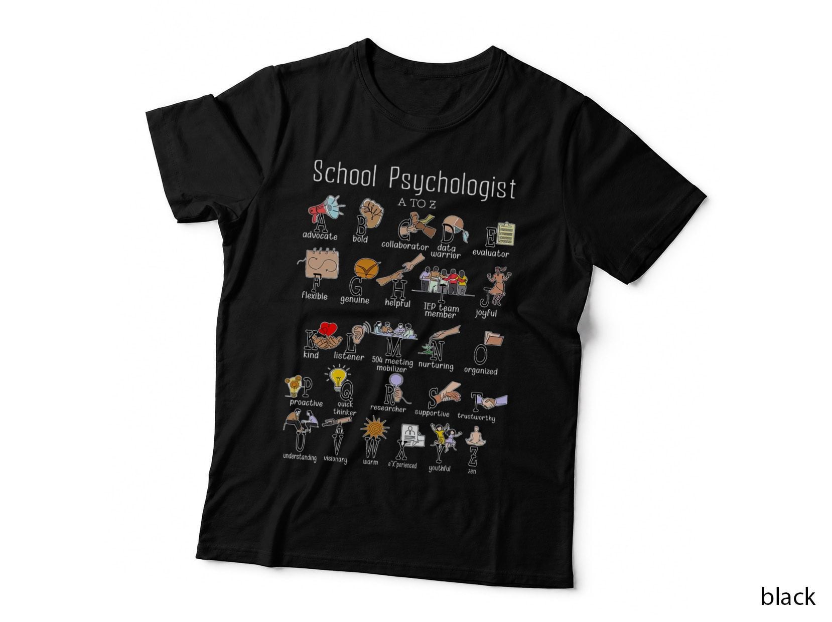 School Psychologist Alphabet Abcs Psychology Back to School T-Shirt